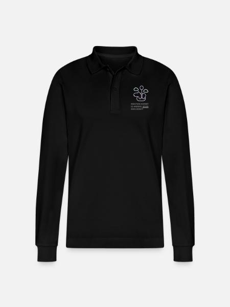 Flying Hippo.ai - Stanley/Stella Unisex Bio-Langarm-Poloshirt Prepster - Schwarz