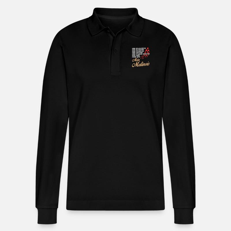 Malinois - Mein - Stanley/Stella Unisex Bio-Langarm-Poloshirt Prepster - Schwarz