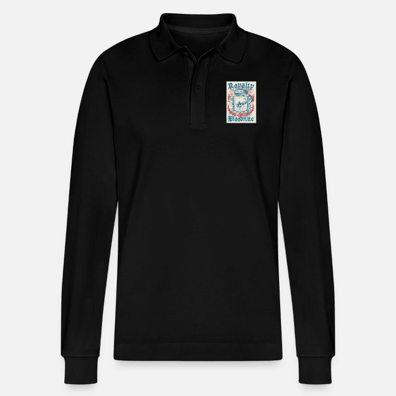 Königliche Blutlinie - Stanley/Stella Unisex Bio-Langarm-Poloshirt Prepster - Schwarz