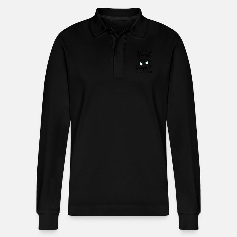 braut support team kurze - Stanley/Stella Unisex Bio-Langarm-Poloshirt Prepster - Schwarz