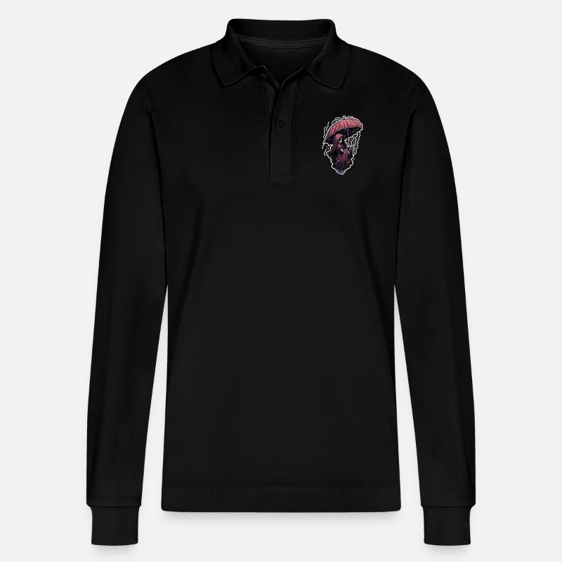 Geister Hexe Skelett - Stanley/Stella Unisex Bio-Langarm-Poloshirt Prepster - Schwarz