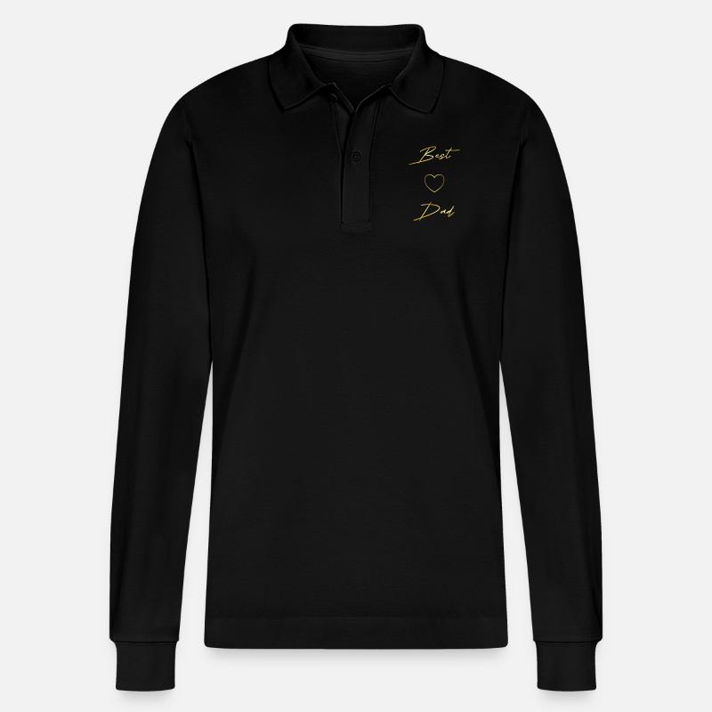Best Dad gold Design - Stanley/Stella Unisex Bio-Langarm-Poloshirt Prepster - Schwarz