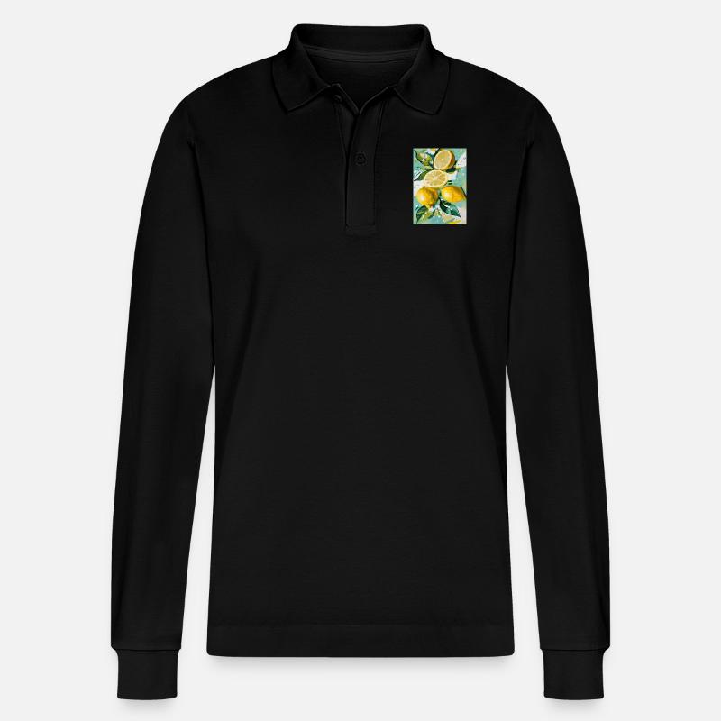 Zitronen-Stimmung - Stanley/Stella Unisex Bio-Langarm-Poloshirt Prepster - Schwarz