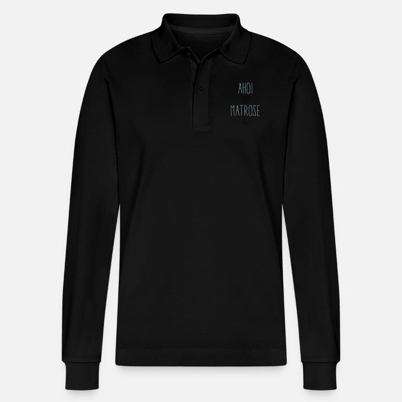 Ahoi Matrose! - Stanley/Stella Unisex Bio-Langarm-Poloshirt Prepster - Schwarz