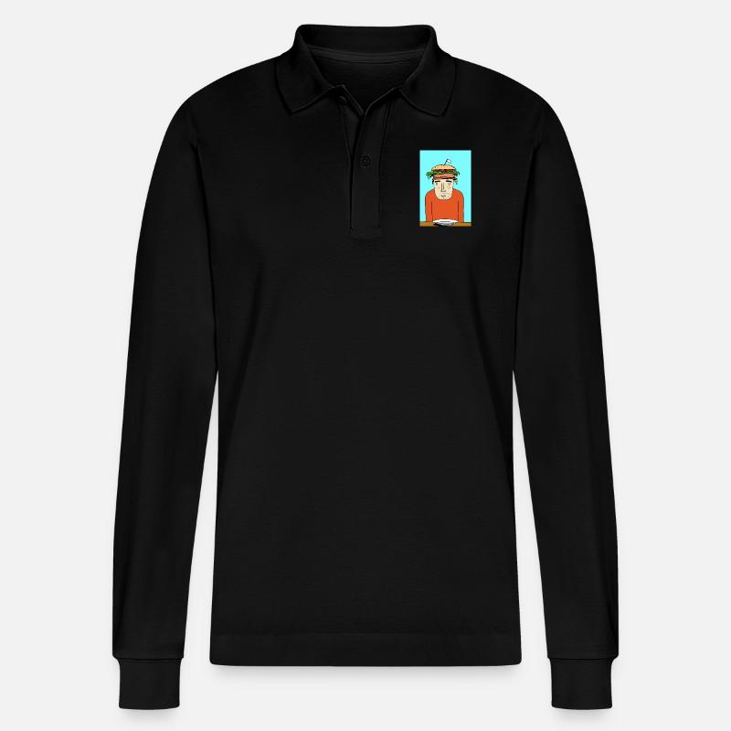 Burgerman - Stanley/Stella Unisex Bio-Langarm-Poloshirt Prepster - Schwarz