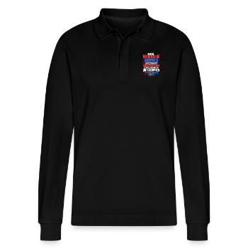 Mama kroatische Mutter - Stanley/Stella Unisex Bio-Langarm-Poloshirt Prepster - Schwarz - Vorne - Anna (173cm) & Nico (186cm)