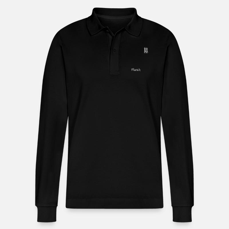 Munich München Frauenkirche - Stanley/Stella Unisex Bio-Langarm-Poloshirt Prepster - Schwarz
