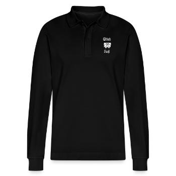 Glück Auf! Logo Schlägel und Eisen - Stanley/Stella Unisex Bio-Langarm-Poloshirt Prepster - Schwarz - Vorne - Anna (173cm) & Nico (186cm)