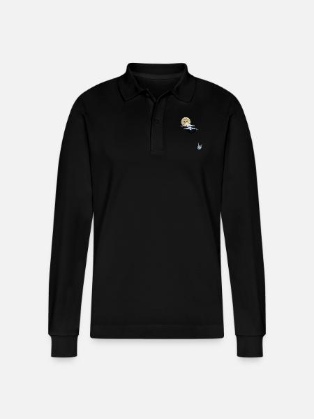 Halloween rocks - Stanley/Stella Organic Unisex Long-Sleeved Polo Shirt Prepster - black