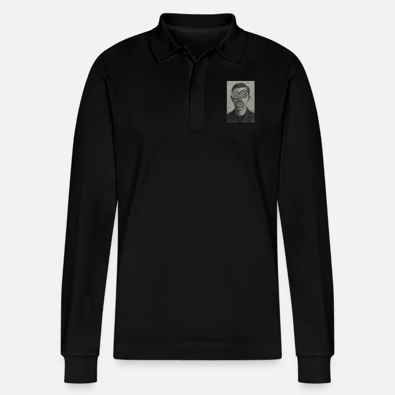 Gesicht optische Täuschung - Stanley/Stella Unisex Bio-Langarm-Poloshirt Prepster - Schwarz