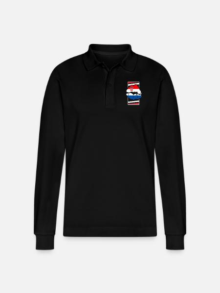 Croatia - Stanley/Stella Organic Unisex Long-Sleeved Polo Shirt Prepster - black