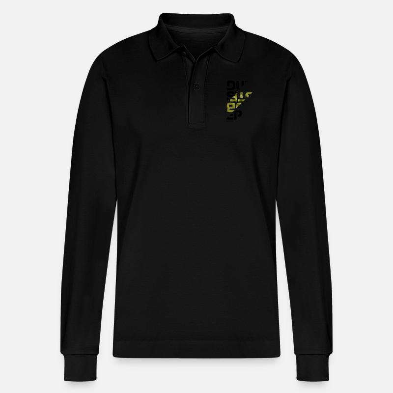 Dubstep sliced - Stanley/Stella Unisex Bio-Langarm-Poloshirt Prepster - Schwarz