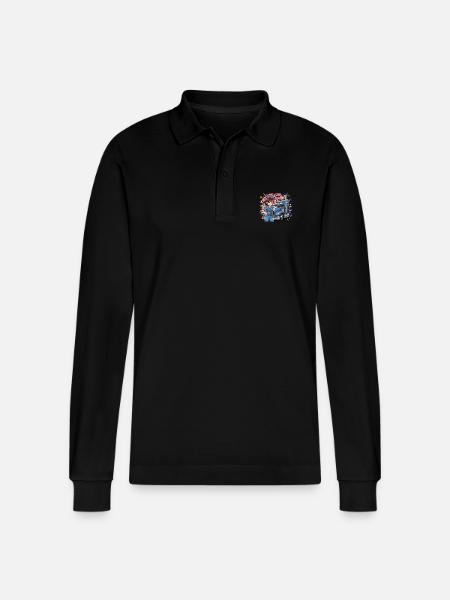 Trucker Girl Power - Stanley/Stella Organic Unisex Long-Sleeved Polo Shirt Prepster - black