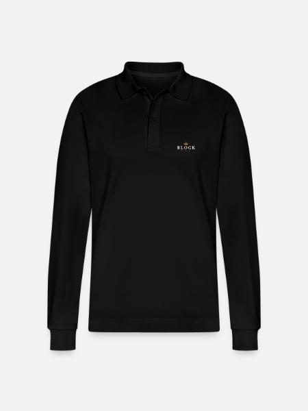 Block Original Family Logo - Stanley/Stella Organic Unisex Long-Sleeved Polo Shirt Prepster - black
