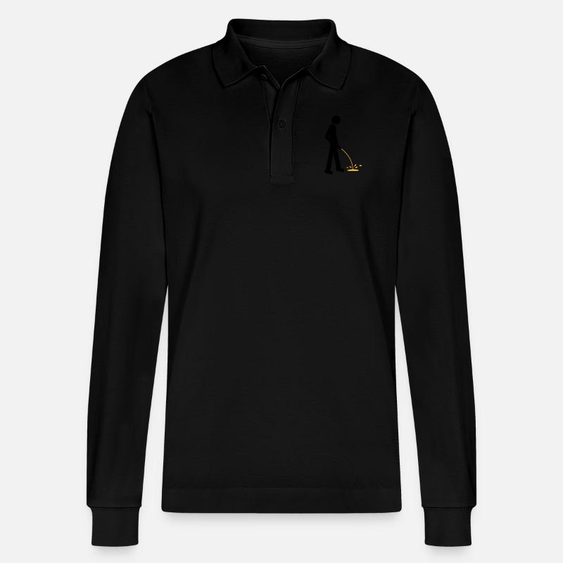 Pee - Stanley/Stella Unisex Bio-Langarm-Poloshirt Prepster - Schwarz