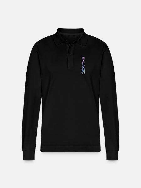 Team - Stanley/Stella Organic Unisex Long-Sleeved Polo Shirt Prepster - black