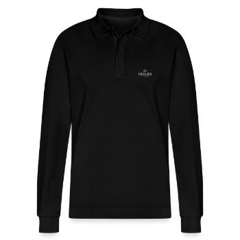Seiler Original Familienlogo - Stanley/Stella Unisex Bio-Langarm-Poloshirt Prepster - Schwarz - Vorne - Anna (173cm) & Nico (186cm)