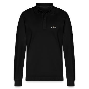 Münch Original Family Logo - Stanley/Stella Organic Unisex Long-Sleeved Polo Shirt Prepster - black - Front - Anna (173cm) & Nico (186cm)