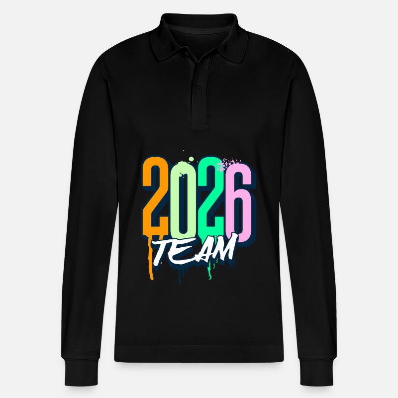2026 Team - Stanley/Stella Unisex Bio-Langarm-Poloshirt Prepster - Schwarz
