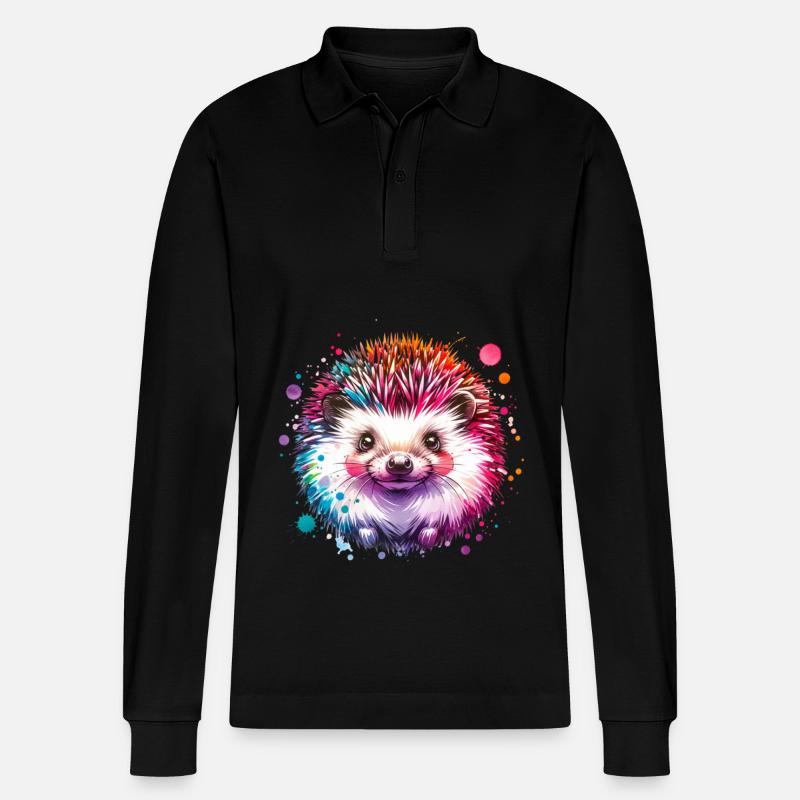 Igel - Stanley/Stella Unisex Bio-Langarm-Poloshirt Prepster - Schwarz