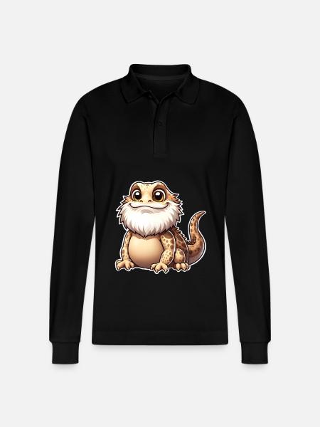 Bearded dragons - Stanley/Stella Organic Unisex Long-Sleeved Polo Shirt Prepster - black