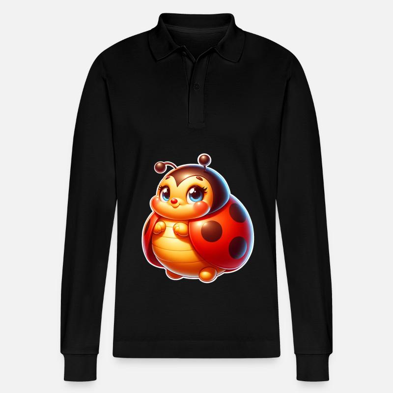 Marienkäfer - Stanley/Stella Unisex Bio-Langarm-Poloshirt Prepster - Schwarz