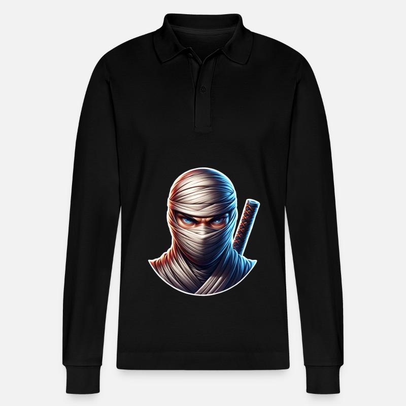 Ninja - Stanley/Stella Unisex Bio-Langarm-Poloshirt Prepster - Schwarz