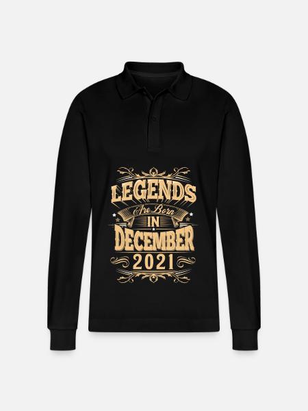 December 2021 Birthday Legend - Stanley/Stella Organic Unisex Long-Sleeved Polo Shirt Prepster - black