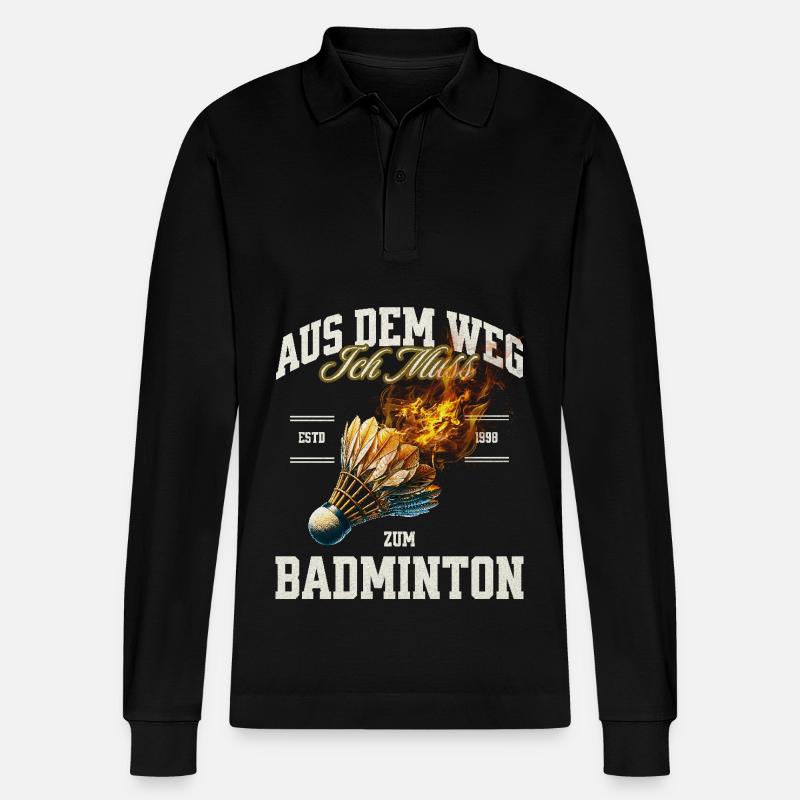 Badminton - Stanley/Stella Unisex Bio-Langarm-Poloshirt Prepster - Schwarz