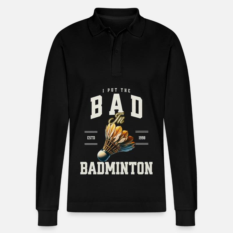Badminton - Stanley/Stella Unisex Bio-Langarm-Poloshirt Prepster - Schwarz
