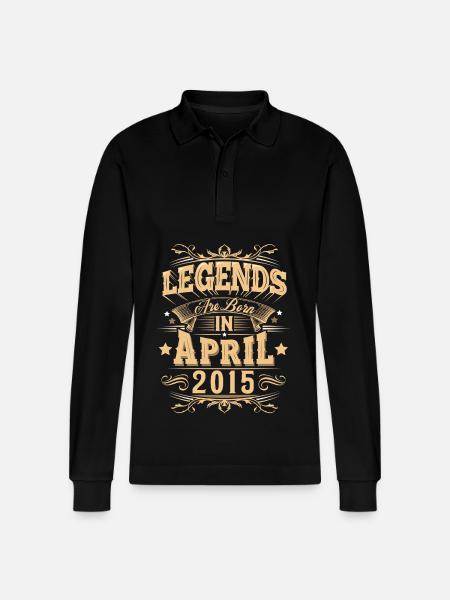 April 2015 Birthday Legend - Stanley/Stella Organic Unisex Long-Sleeved Polo Shirt Prepster - black