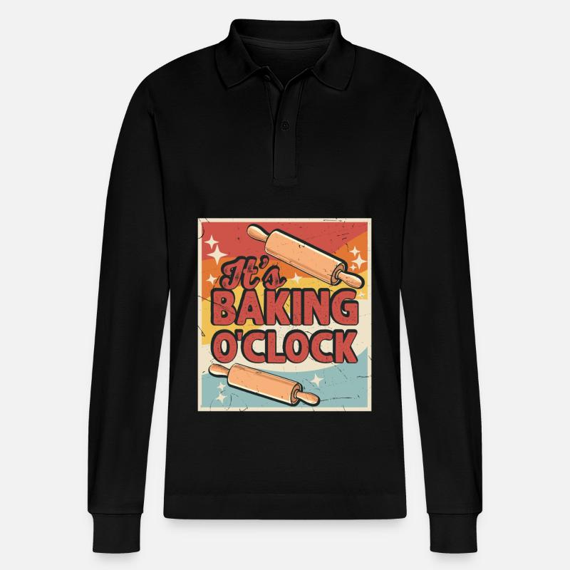 Backen Bäcker Bäckerei - Stanley/Stella Unisex Bio-Langarm-Poloshirt Prepster - Schwarz