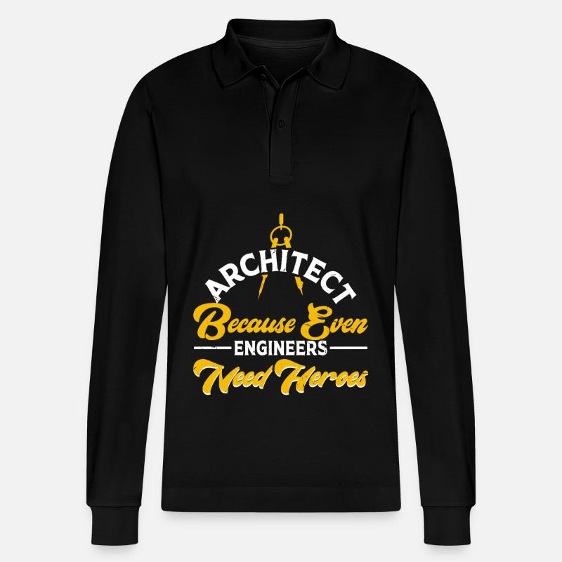 Architekt - Stanley/Stella Unisex Bio-Langarm-Poloshirt Prepster - Schwarz