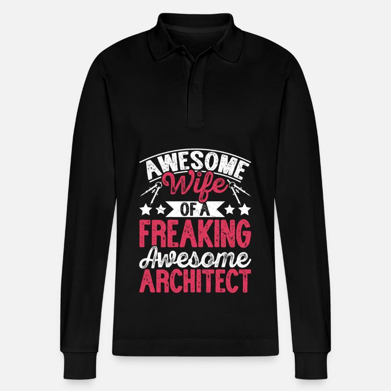 Architekt - Stanley/Stella Unisex Bio-Langarm-Poloshirt Prepster - Schwarz