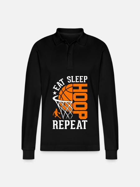Basketball - Stanley/Stella Organic Unisex Long-Sleeved Polo Shirt Prepster - black