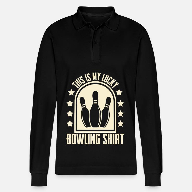 Bowling - Stanley/Stella Unisex Bio-Langarm-Poloshirt Prepster - Schwarz