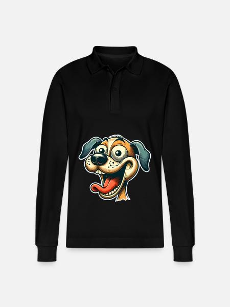 Dog - Stanley/Stella Organic Unisex Long-Sleeved Polo Shirt Prepster - black