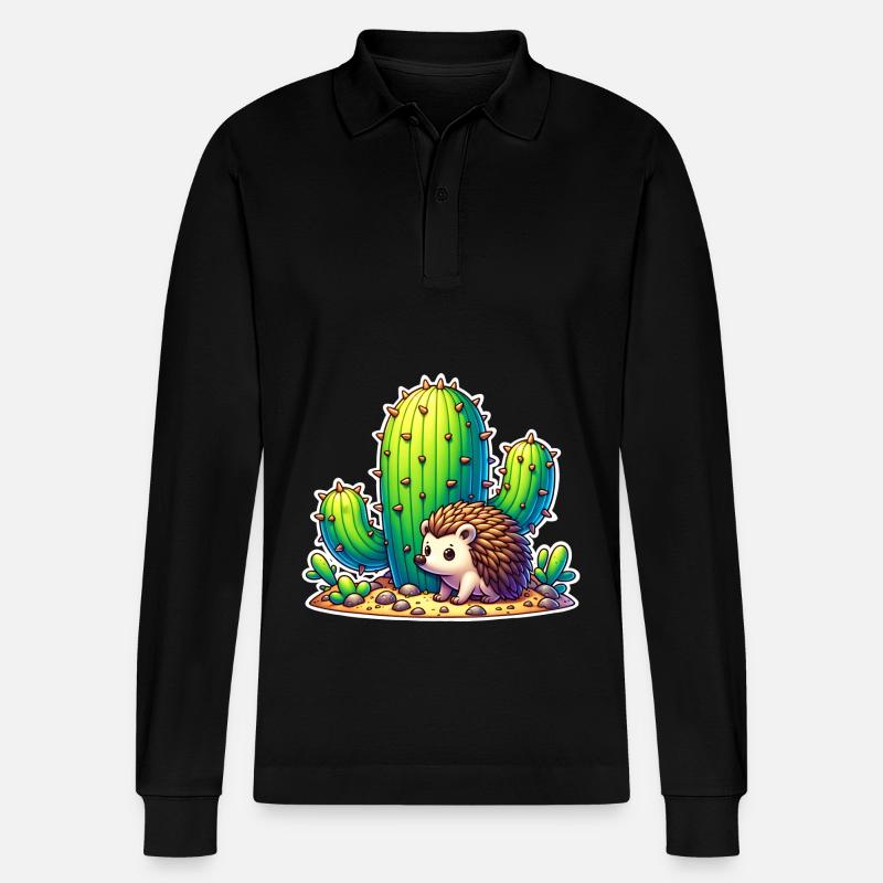 Cactus hérisson - Polo à manches longues bio PREPSTER Stanley/Stella Unisexe - noir