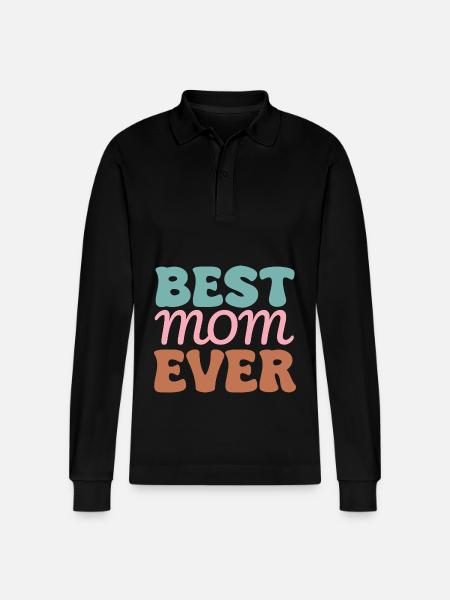 Mama - Stanley/Stella Unisex Bio-Langarm-Poloshirt Prepster - Schwarz
