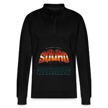 Squad - Stanley/Stella Organic Unisex Long-Sleeved Polo Shirt Prepster - black - Front - Anna (173cm) & Nico (186cm)