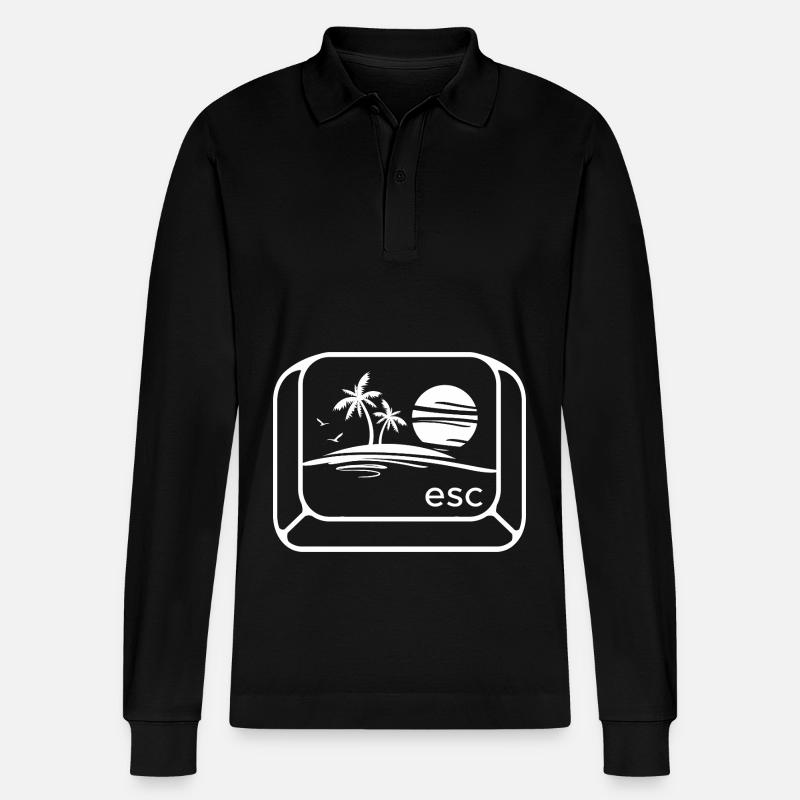 ESC Urlaub - Stanley/Stella Unisex Bio-Langarm-Poloshirt Prepster - Schwarz