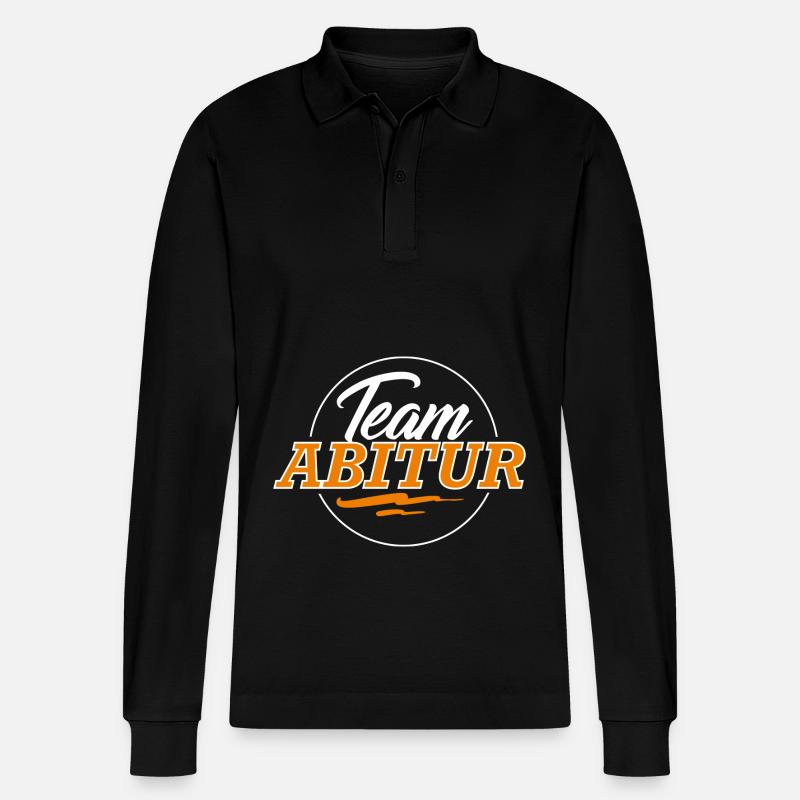 Team Abitur - Stanley/Stella Unisex Bio-Langarm-Poloshirt Prepster - Schwarz
