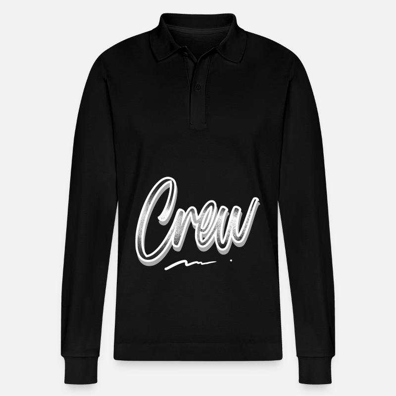 Crew - Stanley/Stella Unisex Bio-Langarm-Poloshirt Prepster - Schwarz