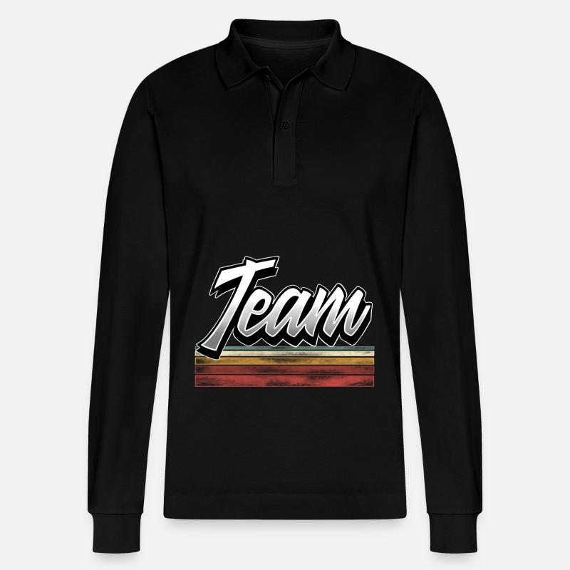 Team - Stanley/Stella Unisex Bio-Langarm-Poloshirt Prepster - Schwarz