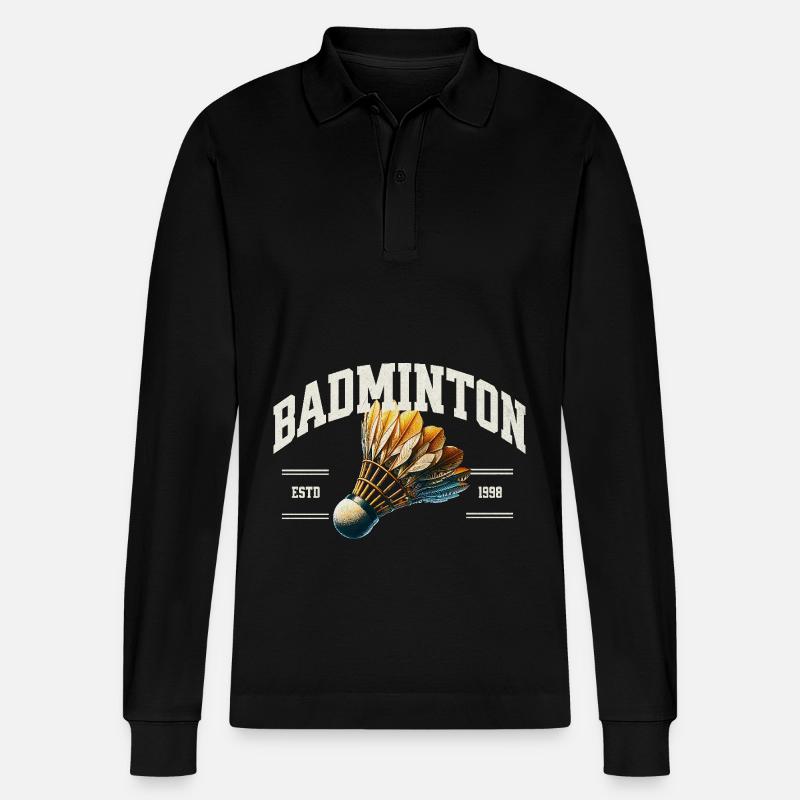 Badminton - Stanley/Stella Unisex Bio-Langarm-Poloshirt Prepster - Schwarz