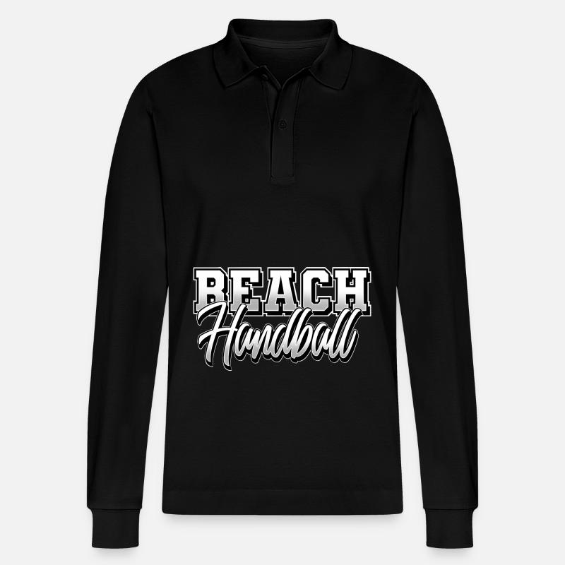 Beach Handball - Stanley/Stella Unisex Bio-Langarm-Poloshirt Prepster - Schwarz