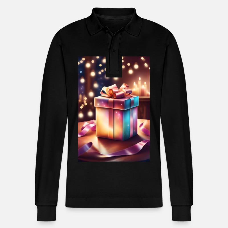 Super süße Weihnachtsgeschenkbox - Stanley/Stella Unisex Bio-Langarm-Poloshirt Prepster - Schwarz