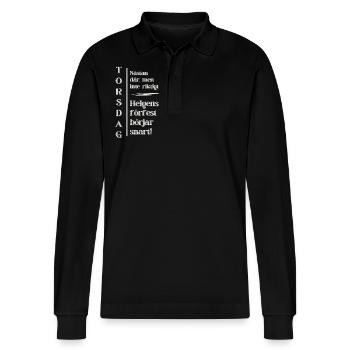 Thursday – Almost there! - Stanley/Stella Organic Unisex Long-Sleeved Polo Shirt Prepster - black - Front - Anna (173cm) & Nico (186cm)