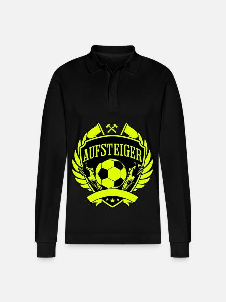 Aufsteiger Wappen Fußball - Stanley/Stella Unisex Bio-Langarm-Poloshirt Prepster - Schwarz