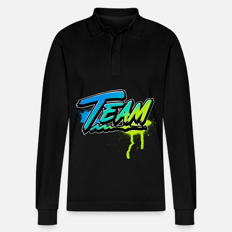 Team - Stanley/Stella Unisex Bio-Langarm-Poloshirt Prepster - Schwarz